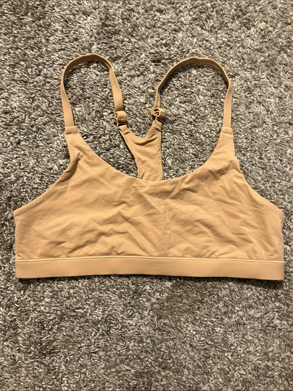SKIMS Seamless Racerback Bralette in Tan size Small